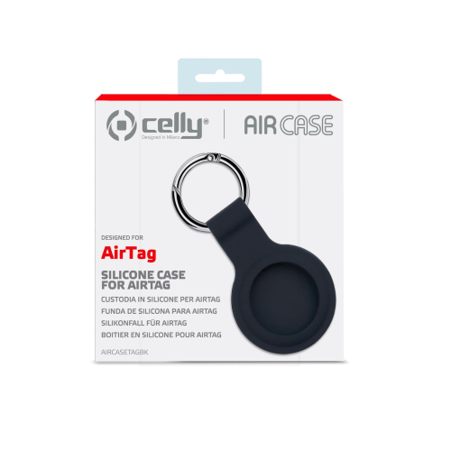 CELLY APPLE AIRTAG CUSTODIA IN SILICONE BLACK